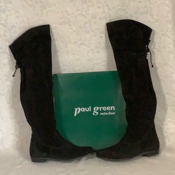 Paul Green Shoes - Paul Green Black Suede Over the Knee Boots NWT
